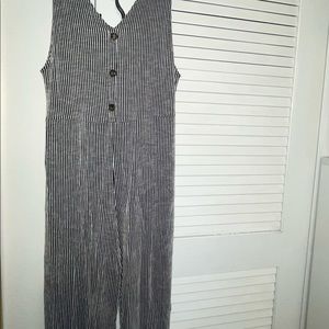 Blue and white strip jumpsuit